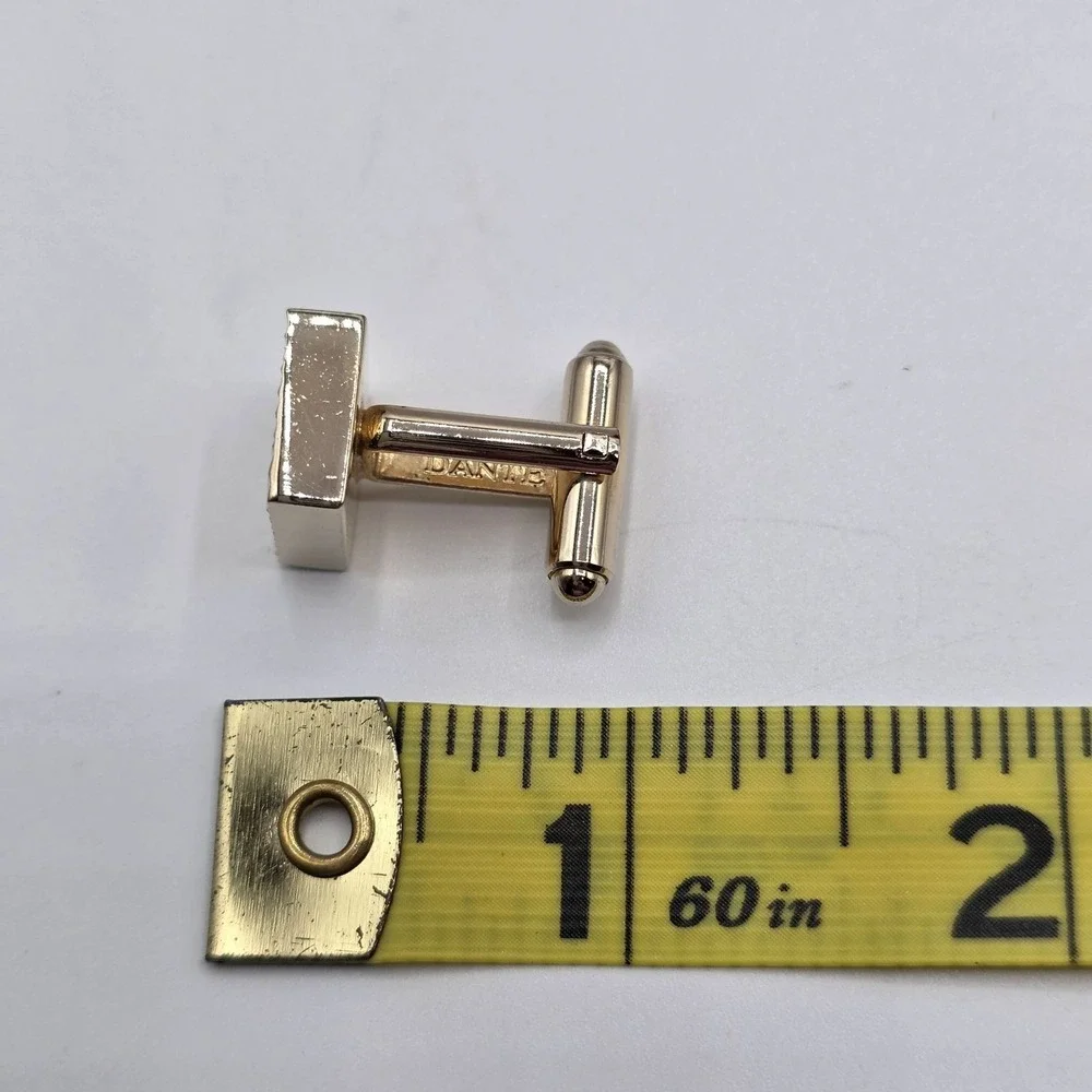 Dante Gold Tone Square Textured Cufflinks Men's Formal Dress Accessory Jewelry